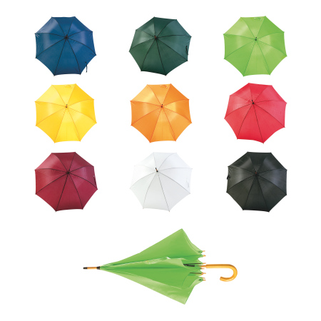 Regenschirm mit Stiel und Griff aus gebogenem Holz Polyester 190T
