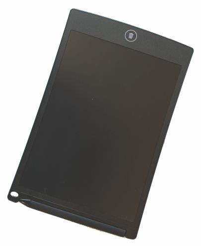 LCD MEMO BOARD - 8,5-Zoll-Bildschirm, inkl. Stift, Taste zum Löschen, inkl. Knopfzelle - ideal für p