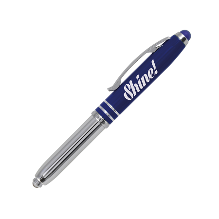 IOS, Touchpen-Kugelschreiber aus Metall mit LED und Lasergravur