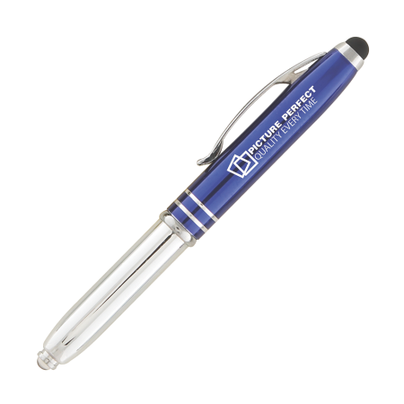 MELOS Touchpen-Kugelschreiber aus Metall mit LED und Lasergravur